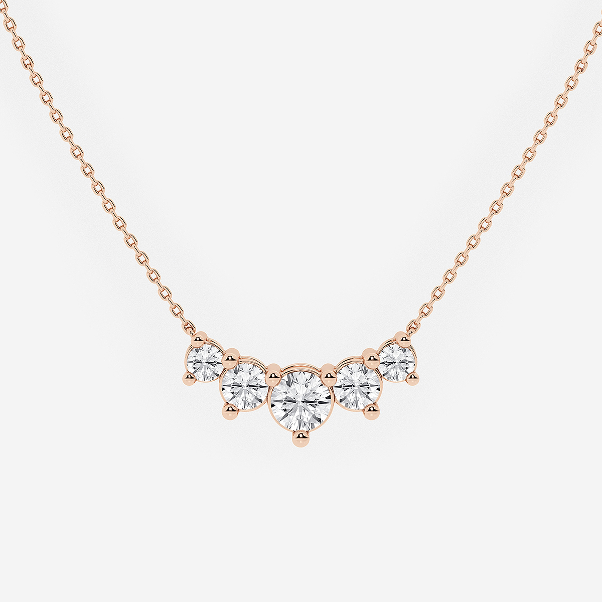 Additional Image 1 for  2 ctw Round Lab Grown Diamond Five Stone Demi Eternity Necklace